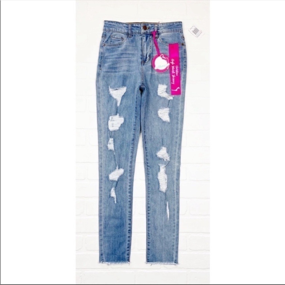 Dollhouse Christina High Rise Skinny Jeans Ripped Distressed Size 1
